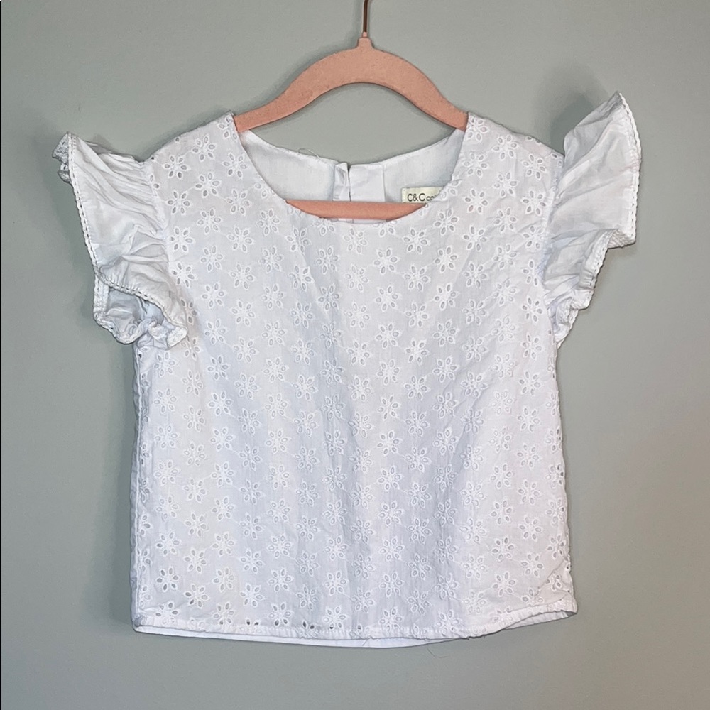 C&C California Kids White Eyelet Kids Top